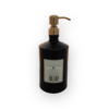 Back of Hendrick's Gin Bottle Soap Dispenser on white background with vintage gold pump